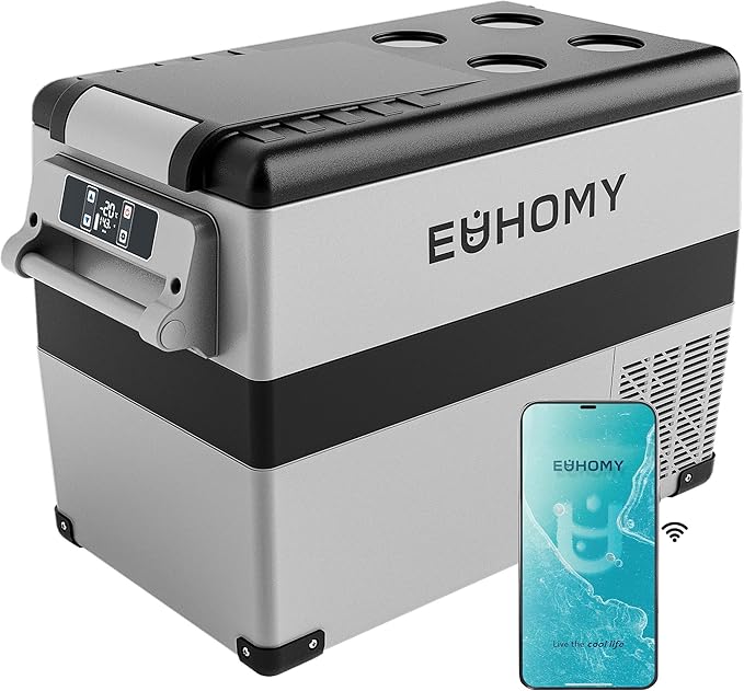 EUHOMY 12 Volt Refrigerator, 48QT(45L) Electric Cooler, 12V Fridge APP Control, 12V Cooler -4℉~68℉