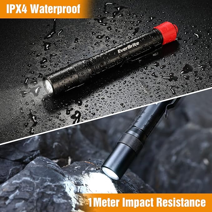 EverBrite Red Light Penlight Flashlight with 395nm UV Blacklight/White Light, Multi-Function LED