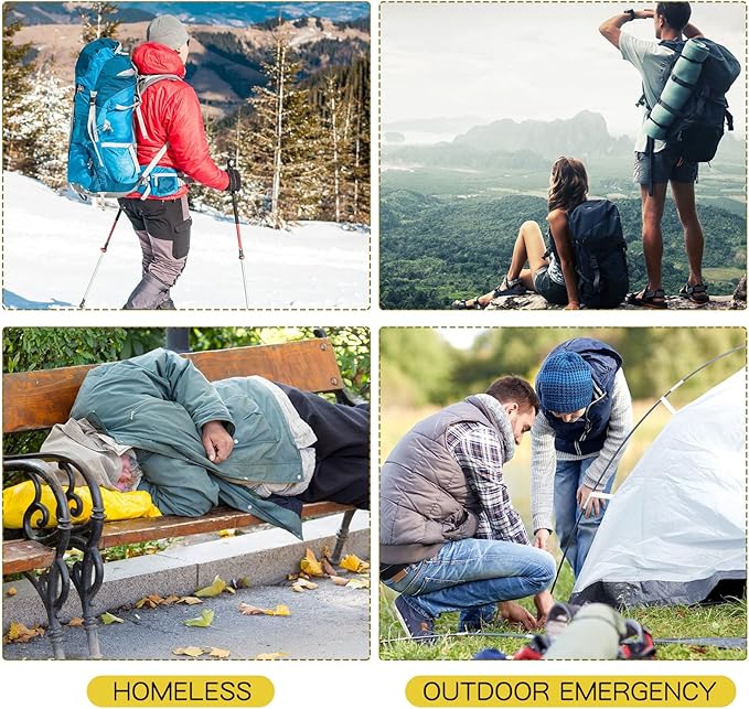 Macarrie 100 Pack Emergency Thermal Blankets Silver Foil Survival Blanket Space Blanket Survival