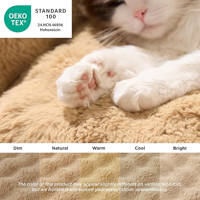 LE SURE Cute Cat Couch for Pets - Fluffy Original Bear Design for Small Dog Bed, Supportive Dog