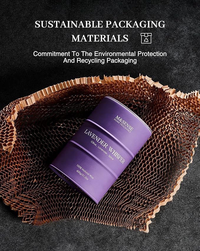 M&SENSE Lilac Blossom Soy Candles for Home Scented, 21.2oz 120 Hour Long Burning Large Aromatherapy