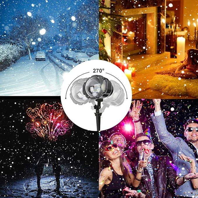 Christmas Snowfall Projector Lights Outdoor,Snow Falling Projector Lamp Dynamic Snow Effect