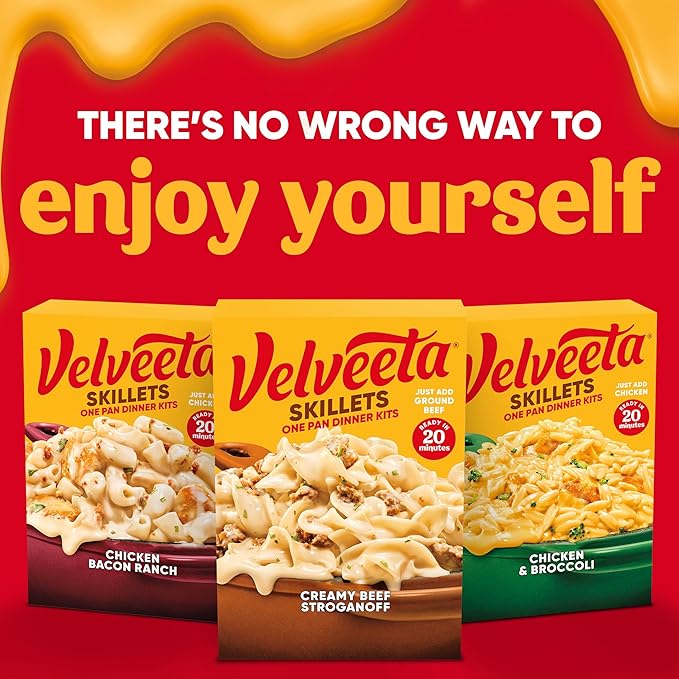 Velveeta Skillets Creamy Beef Stroganoff One Pan Dinner Kit, 11.6 oz Box