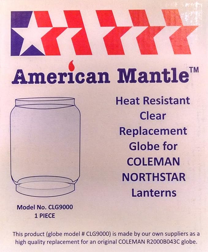 American Mantle Replacement Lantern Globe for Coleman Northstar Lanterns - 3.87"x4.6"x5.9"