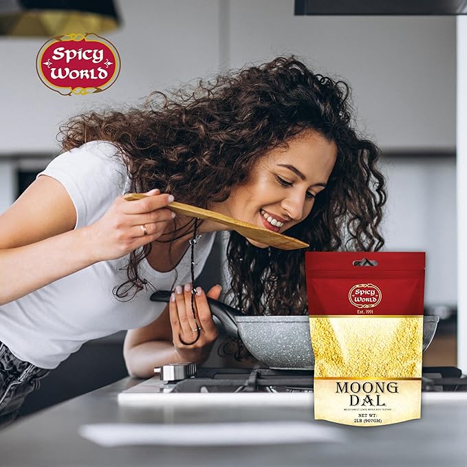Moong Dal 2 LBS (Mung Split Dry Beans) ~ Indian Golden Lentils ~ 100% Natural & Pure - by Spicy