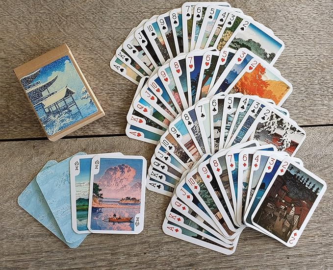 Japan Painting Playing Cards (Poker Deck 54 Cards All Different) Vintage Antique Traditional Japan