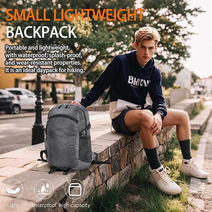 Small Hiking Daypack,15L Waterproof Hiking Backpack Packable Lightweight Travel Day Pack for Women