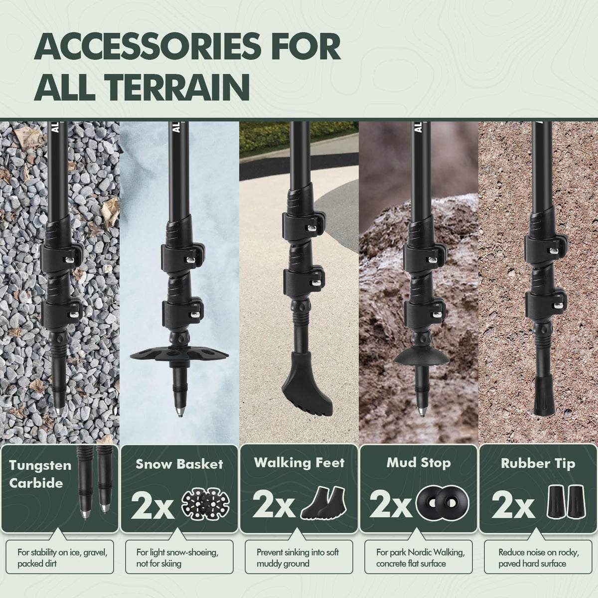 KINGGEAR Trekking Poles - 7075 Aluminum - product view 5