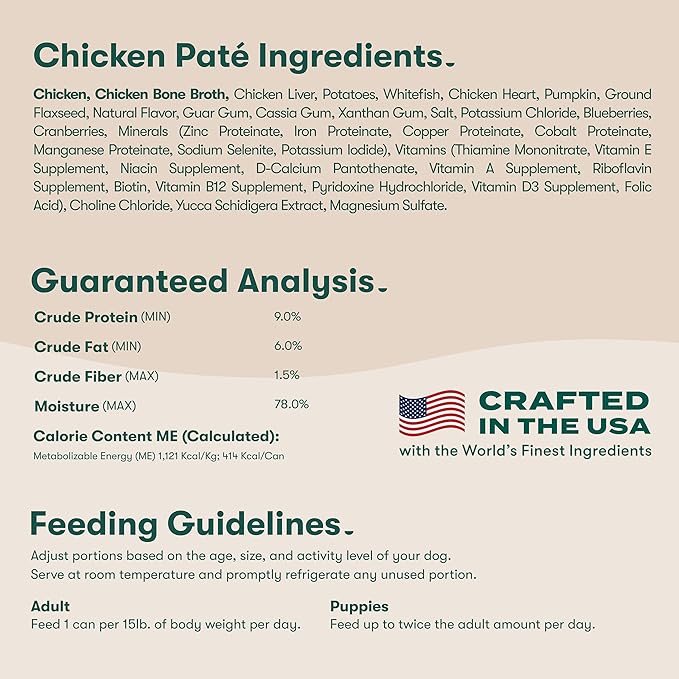 Jinx Premium Wet Dog Food Cans, Variety Pack - Salmon & Chicken Pate - Grain-Free Canned Dog Food