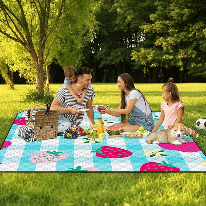 Extra Large Picnic Blanket Waterproof,80"x 80"Foldable Machine Washable Beach Blankets,Outdoor
