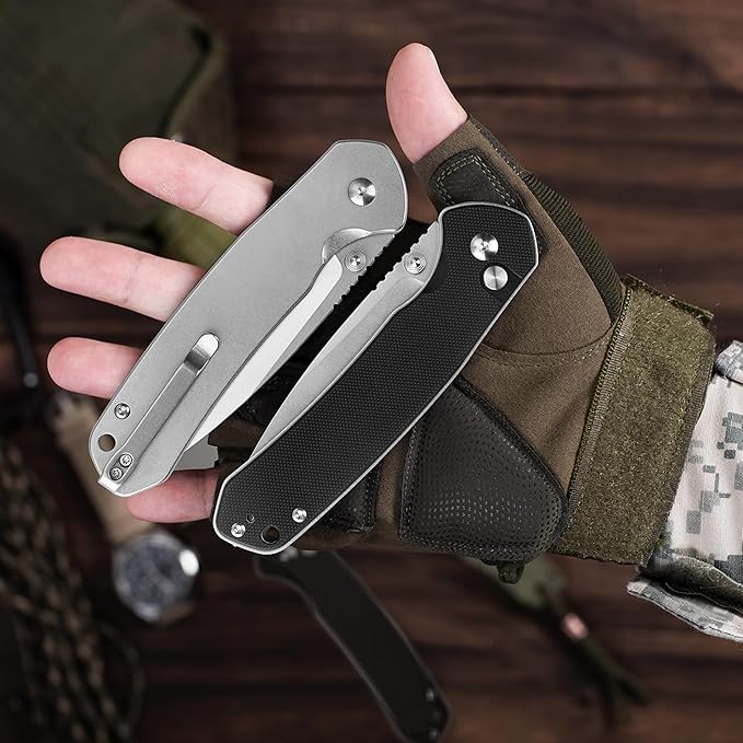 CJRB CUTLERY Pocket Knife Pyrite (J1925L) Button Lock EDC Large Foldable Knife AR-RPM9 Steel Blade