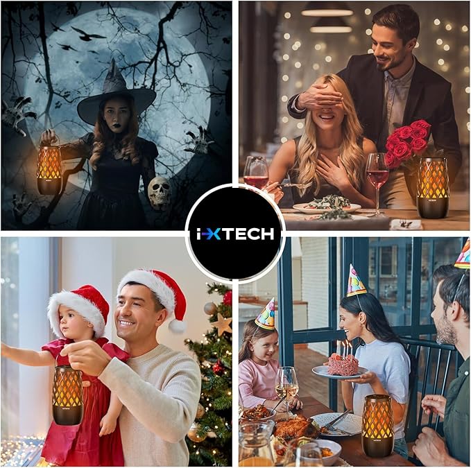 IXTECH Outdoor Bluetooth Speaker Waterproof Wireless Portable Speaker with LED Flame Lights