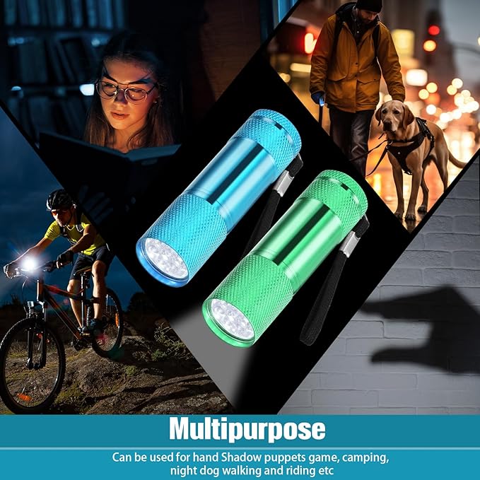 VIHOSE 20 Pcs Mini Flashlights Bulk, Bright Aluminum Handheld Flash Light with Lanyard Small LED