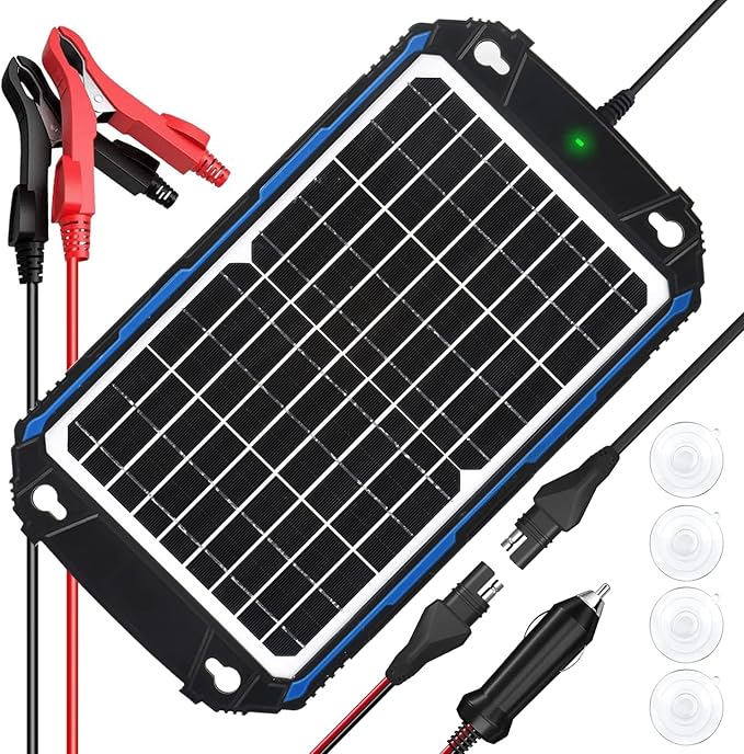 SUNER POWER Waterproof 12W 12V Solar Battery Charger & Maintainer Pro, Built-in UltraSmart MPPT