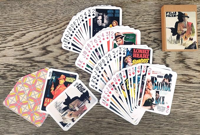 Film Noir Playing Cards (Poker Deck 54 Cards All Different) Vintage Movie Poster Action Detective