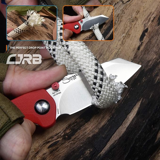 CJRB Folding Pocket Knife Maileah Tactical Knife with AR-RPM9 Powder Steel Balde and G10 Small