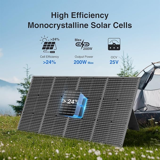 MARBERO 200W Portable Solar Panel for Power Station & DC Devices 200 Watt Foldable Solar Charger
