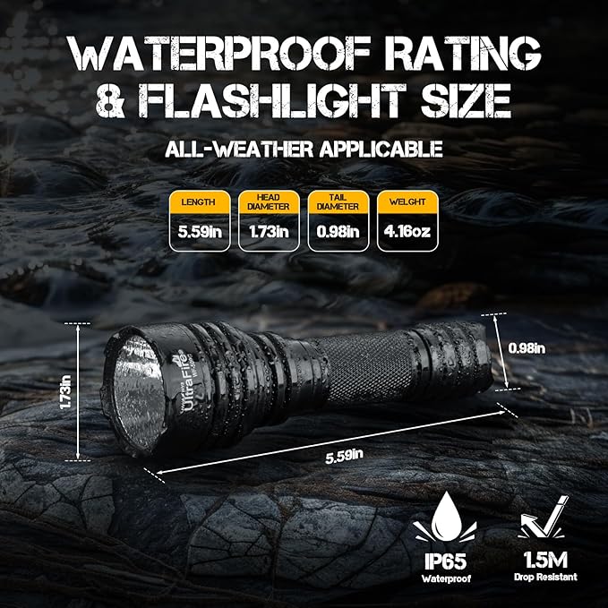ULTRAFIRE 10W Green Hunting Flashlight 273 Yards Super Bright LED Green Flashlight for Night