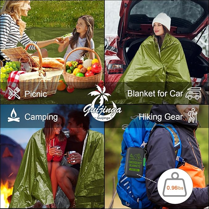 Emergency Blankets for Survival, 2-Pack/4-Pack Space Blankets, Gigantic & Extremely Thick Survival