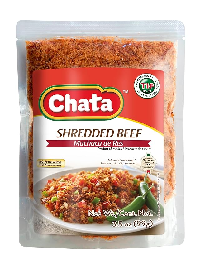 Chata Machaca de Res, Dried Shredded Beef, 3.5 oz, Pack of 1