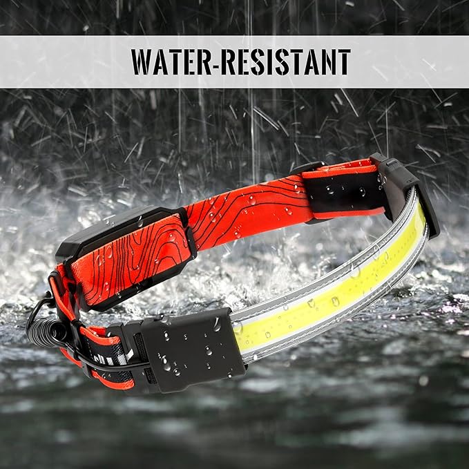 Adelante LED Headlamp Flashlight, 4Pack 1000LM 230°Wide-Beam Rechargeable Head Lamp for Adults, Red