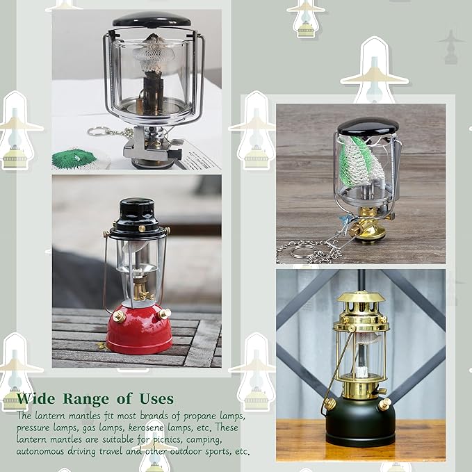 40 Pieces Propane Lantern Mantles Lanterns Mantles Gas Lamp Mantles Gas Lantern Mantles U Shape
