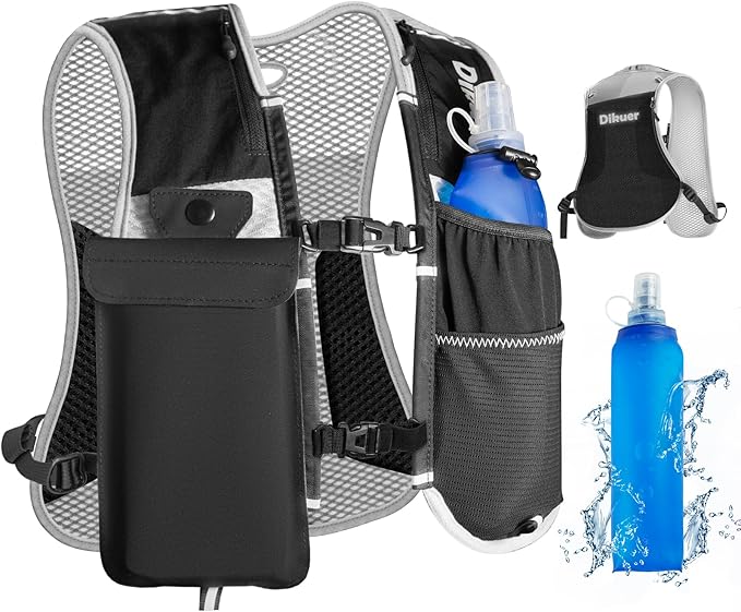 Running Vest for Women Men, Lightweight Hydration Runner Vest with Transparent Waterproof Phone