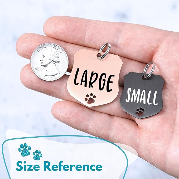 Ultra Joys Dog Tags Personalized for Pets - Hollow Paw Custom Pet ID Tag - Engraved Dog Tag for
