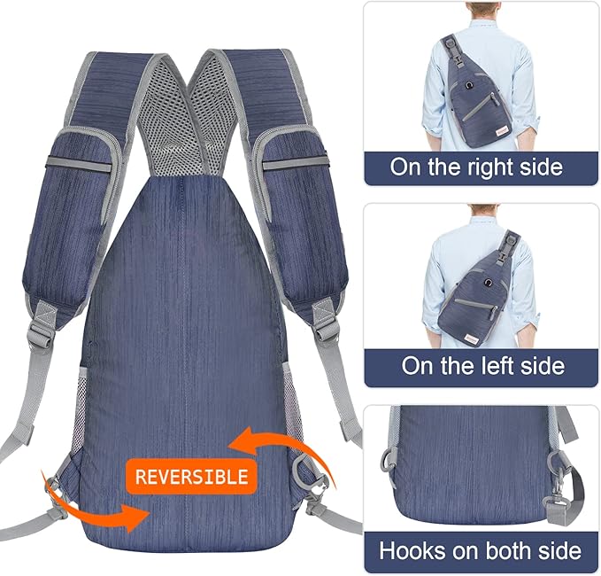ZOMAKE Sling Bag,Small Crossbody Sling Backpack,Water Resistant Shoulder Daypack for Travel,Anti