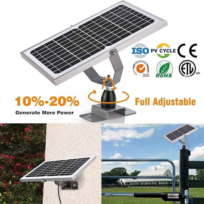 SUNER POWER 10W 12V Solar Battery Charger Maintainer, Built-in Smart MPPT Charge Controller