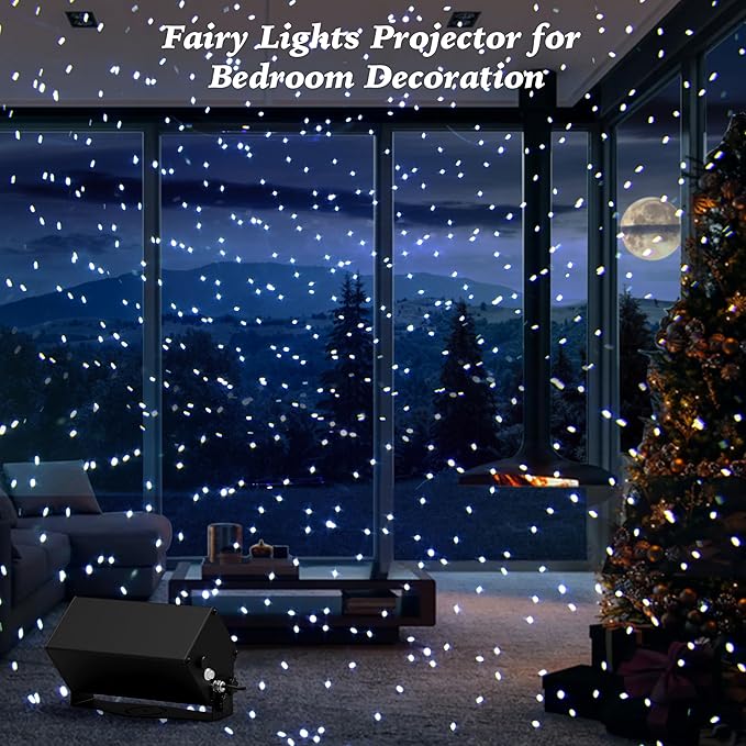 Outdoor Star Lights Projector, AIRIVO White Laser Fairy Lights Projector, Christmas Snowflake