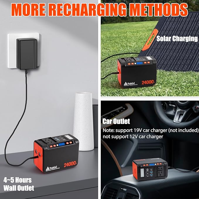 Takki 88.8Wh Portable Power Station Lithium Battery Solar Generator Power Bank with 110V AC Outlet