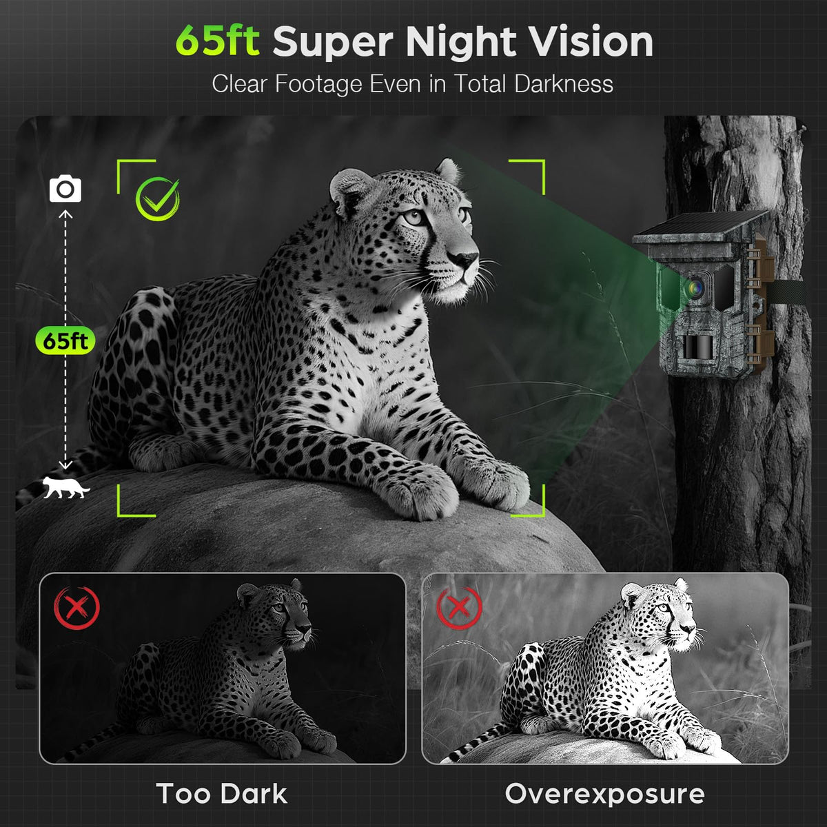 VIDVIS Trail Camera - 4K, 64MP, Solar, WiFi - product view 5