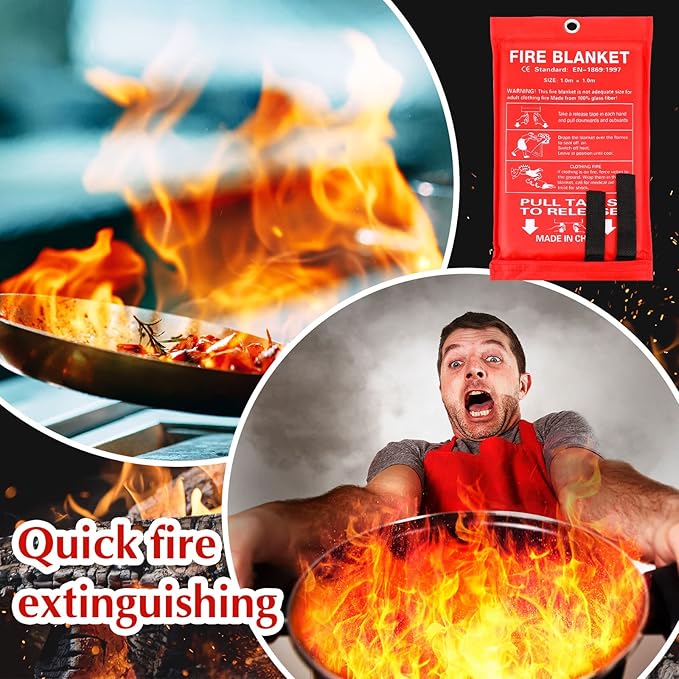 Macarrie 20 Pack 39??x 39??Fire Blanket Emergency for Home and Kitchen Safety Suppression Blanket