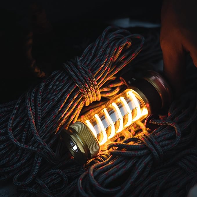 Barebones Edison Light Stick ??Brass, USB Rechargeable LED Lantern and Flashlight with 7 Modes, 40+