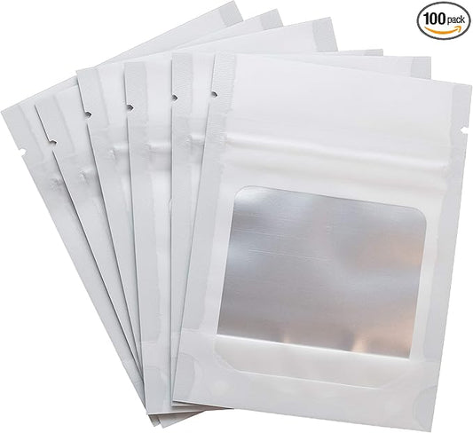 HANSER | Smell Proof Odorless Mylar Resealable Foil Pouch Bags with clear Window | Stand up bottom