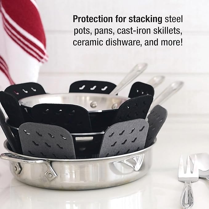 All-Clad Pot Protectors, Grip, and Dish Drying Mat Set: Pot Protectors for Kitchen Organization