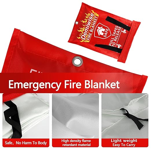 Fire Blankets for Home and Kitchen,8-Pack 40"x40" Emergency Fire Safety Blankets for People House