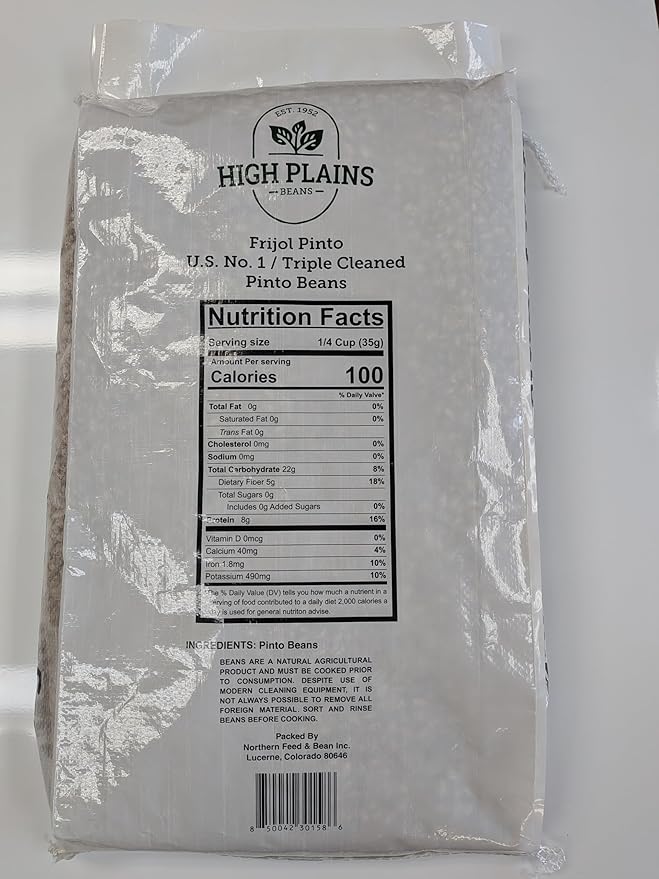 High Plains Pinto Beans | 25 Pound Bag | Farm-Fresh Pinto Beans | Non-GMO Verified | High Protein &