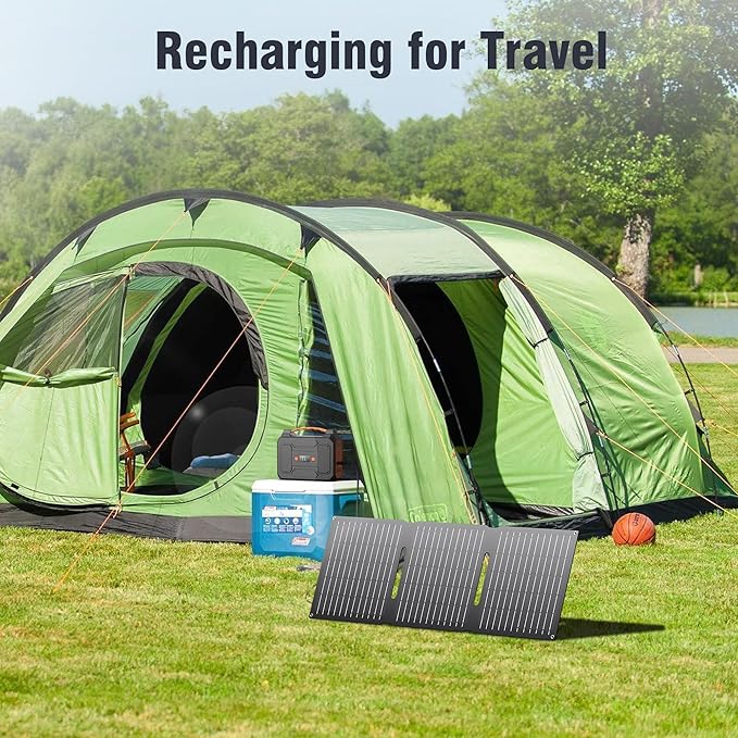 Portable Solar Panel Charger 30W, Foldable Solar Panel Kit with DC/USB C/USB A Output for Power