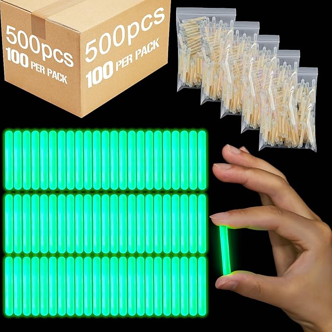 Jenaai 500 Pcs Fishing Glow Sticks Bulk for Bobbers Mini Glow Stick Rod Tip for Fishing Poles Small