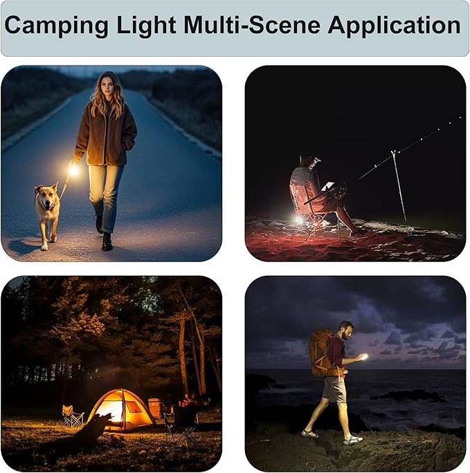 Tent Lights for Camping, Rechargeable Camping Lights for Tent, Camping Tent Light with 8 Brightness