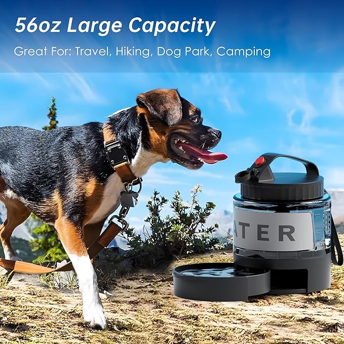 Portable Dog Water Bottle, 54oz Large Travel Water Bowl Dispenser for Dogs Camping Beach Walking