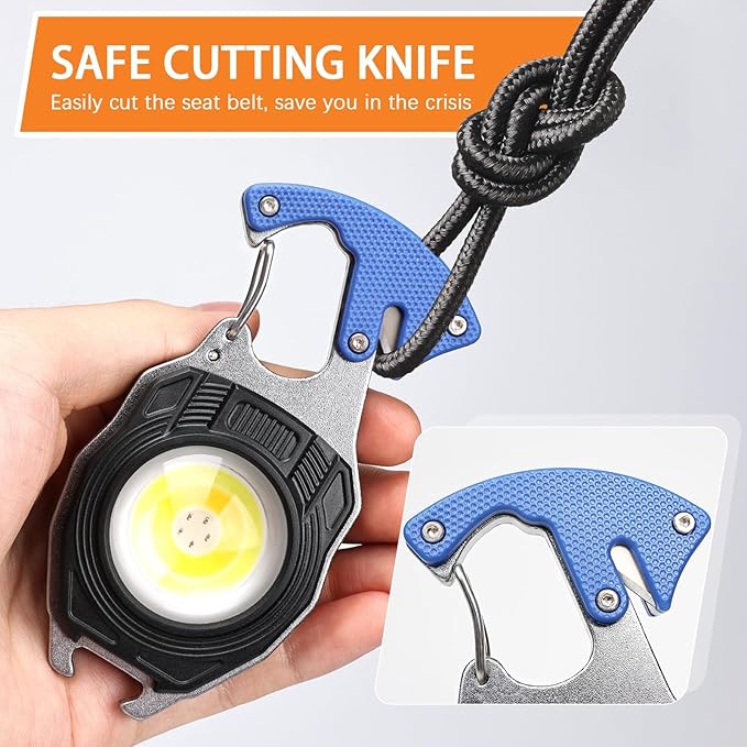 MAKDAK 2PC Keychain Flashlight Rechargeable Cob Keychain Work Light 7 Modes 1600Lumen High Lumen