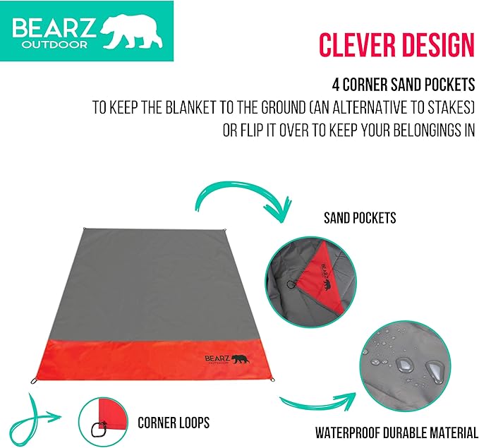 Pocket Blanket - Beach Blanket Waterproof Sandproof, Picnic Blankets Waterproof Foldable