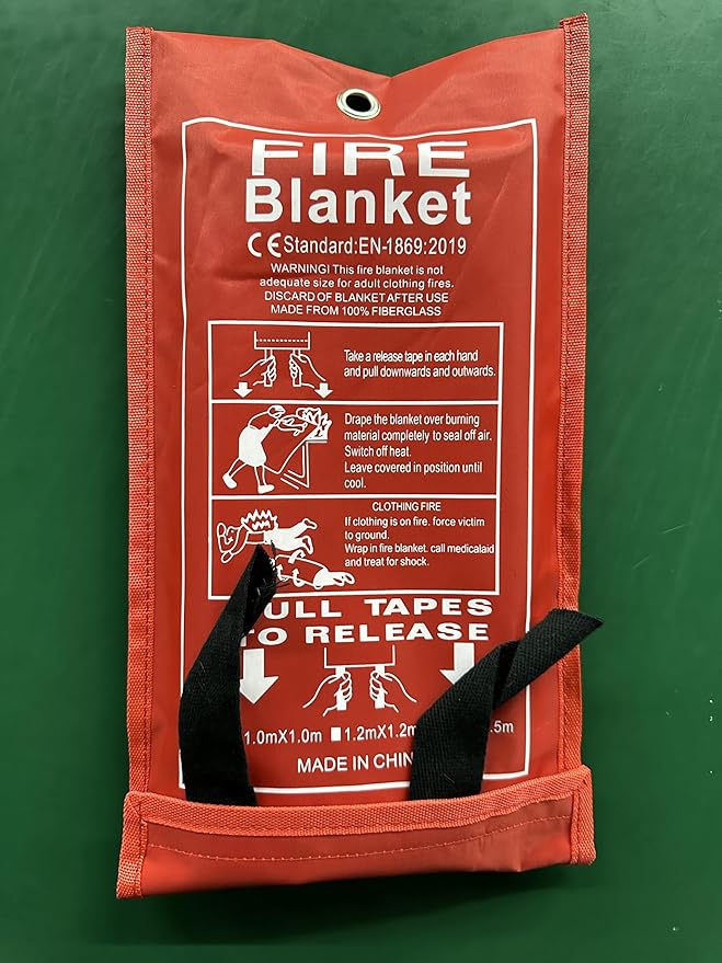 FLASLD Emergency Fire Blanket for Home, 40x40 Inch Fiberglass Fire Blankets Emergency for People
