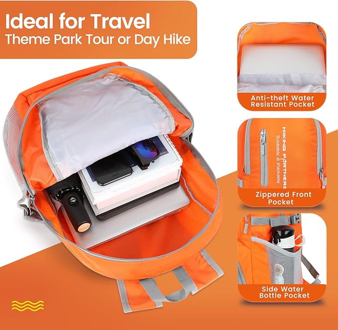 ZOMAKE Lightweight Packable Backpack, 35L Light Foldable Hiking Backpacks Water Resistant