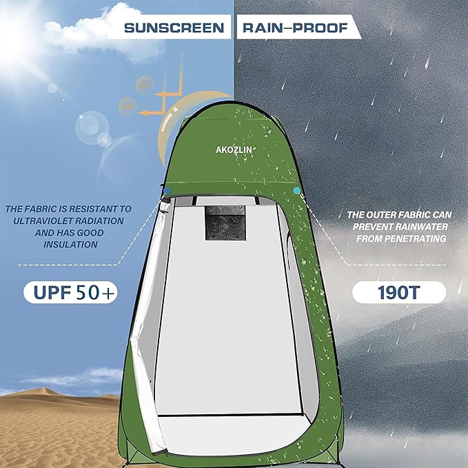 AKOZLIN Portable Pop Up Shower Tent Instant Privacy Dressing Changing Tent Outdoor Shower Room Camp