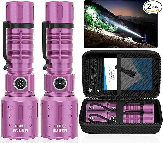 Flashlights High Lumens Rechargeable, Super Bright Long Range Small Powerful Flashlight, 6 Modes