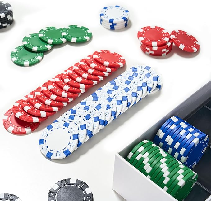 Boyzhood Poker Chips,Poker Set with Aluminum Travel Case,11.5 Gram Poker Chips Set for Texas Holdem
